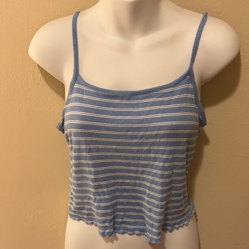 Forever 21 Light Blue and White Striped Camisole